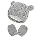 2 gorros de punto para bebé, para invierno, color negro gris M