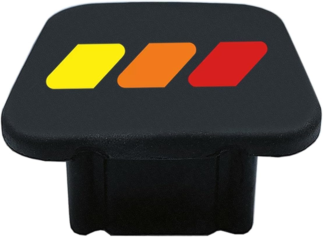 Xiaren 2 Inch Tri-Color 3 Color Logo Trailer Hitch Tube Cover Plug Cap, Rubber Receiver Tube Hitch Plug Fit for Toyota Car Accessories, Yellow Orange Red