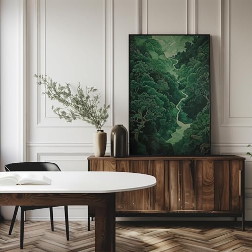 Paysage d'arbres Japandi sur toile : l'élégance verte pour votre salon - 2
