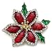 Beautiful Christmas Red Poinsettia Flower Brooch Pin Christmas Gift