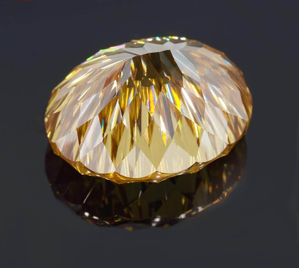 Loose Moissanite 30 Carat, Champagne Color Diamond, VVS1 Clarity, Oval Angel Cut Brilliant Gemstone for Making Engagement/Wedding/Ring/Jewelry/Pendant/Necklaces Handmade