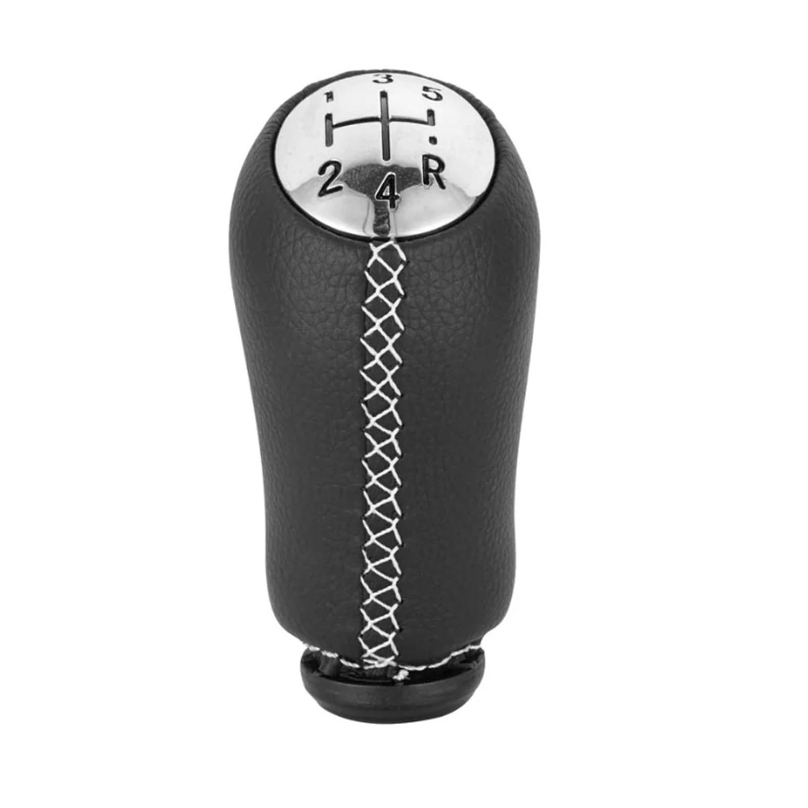 Jxewmtmc White Line For Clio Iii 2005-2009 1Pc Speed Manual Shift Knob Made Of Black Pu Leather Gear Stick Shift Cover(White Line)