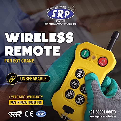 Image of SRP Single Speed Crane Wireless Radio Remote Control 6 Push Button Switch Industrial Channel Electric Lift Hoist Radio Switch Receiver (10+2) Button- 24V AC
