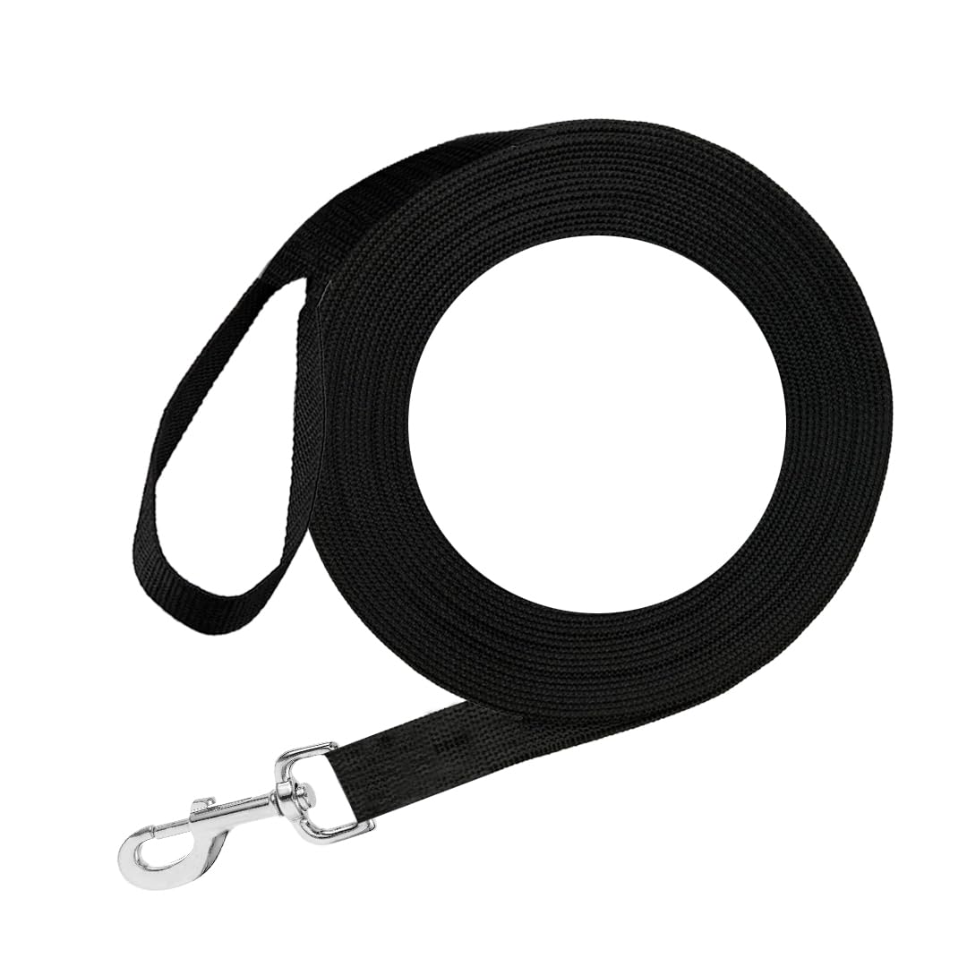 SunGrow Pet Training Leash, Heavy-Duty Polypropylene Walking Leash, 360-degree Swivel Hook, Dog/Puppy Obedience, Recall, Agility Lead, Leisure & Adventure Walking, Black, 6 feet x 0.8 inches