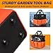 GRENPRO Garden Tool Bag Organizer, Heavy Duty Gardening Tote Toolbox with 10 Pockets, Adjustable Shoulder Strap, Standable & Foldable for Tool Storage, Home Garden Kit, Orange (Tools Not Included)