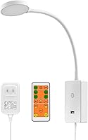 Vista 1 de LED Wall Mount Light with Remote Control for Reading Books in Bed, White Flexible Bedside Reading Lamp for Bedroom, Stepless Dimmable, 3X Lighting