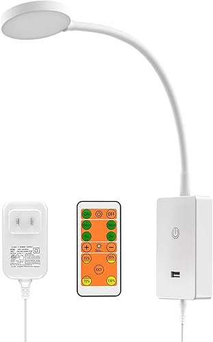 Luz LED de lectura montada en la pared con control remoto, lámpara táctil regulable para lámpara de pared de dormitorio con salida USB, cuello de