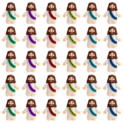 DAWRIS 30 minifiguras de Jesús, figuras de Jesús, decoraciones de Pascua, regalos de bautizo de Cristo Salvador para Navidad