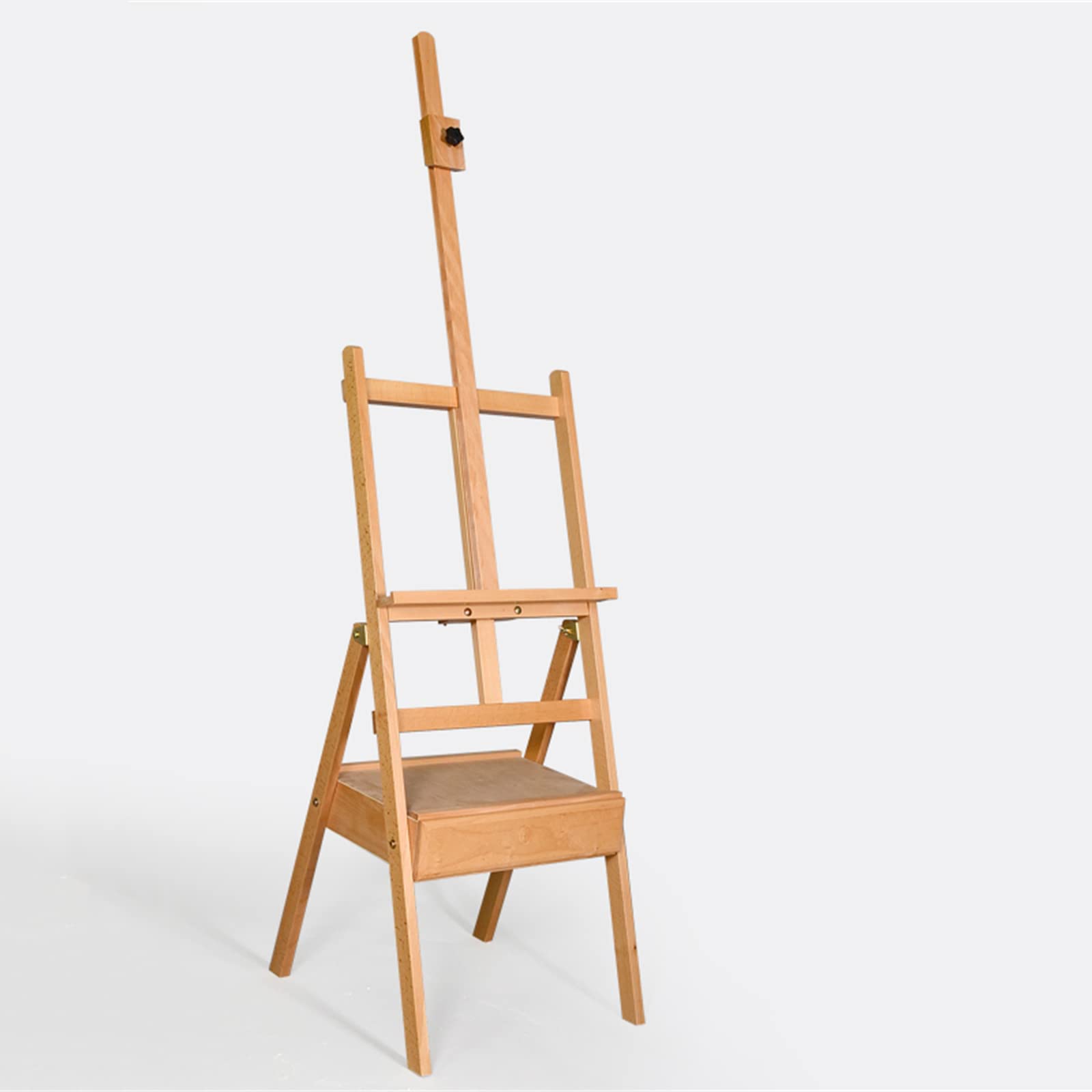WDSOPK Painting Artist Easel for Artist Sturdy Beechwood Easel H-Frame Floor Easel with Storage Drawer Adjustable Folding Easel for Outdoor Sketching Painting