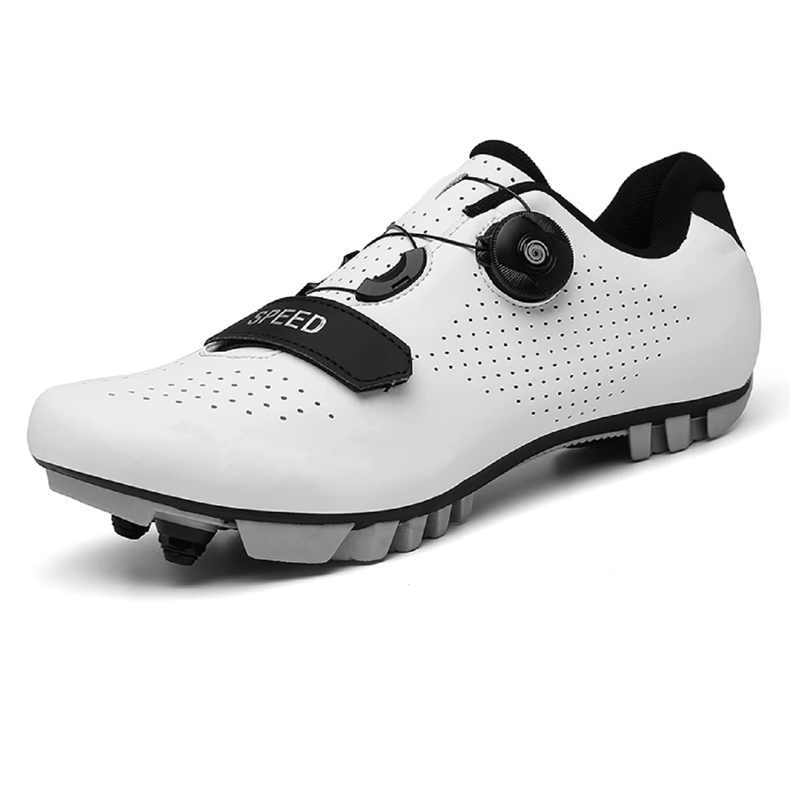 Nowe buty rowerowe MTB z mężczyznami trasa trasa trasa lady rower prędkość płaska trampka wyścigowa kobiet(42, White)