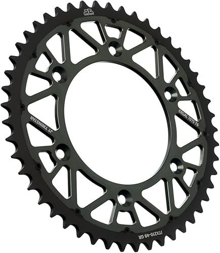 JT Sprockets JTX210.49GR - Piñón trasero híbrido de acero doble de 49 dientes, color gris