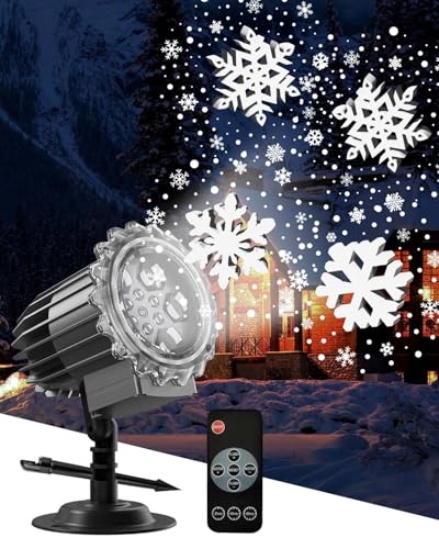 Trongle Weihnachten Schneeflocke Projektor Licht 3D-Effekt, LED...