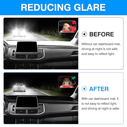 Image of Autorder Dashboard Cover Mat for 2021-2024 Chevrolet Suburban /Tahoe /GMC Yukon Accessories Dash Cover Flannel Dash Mat Sunshade Glare UV Rays Protector (Not for Yukon Denali)