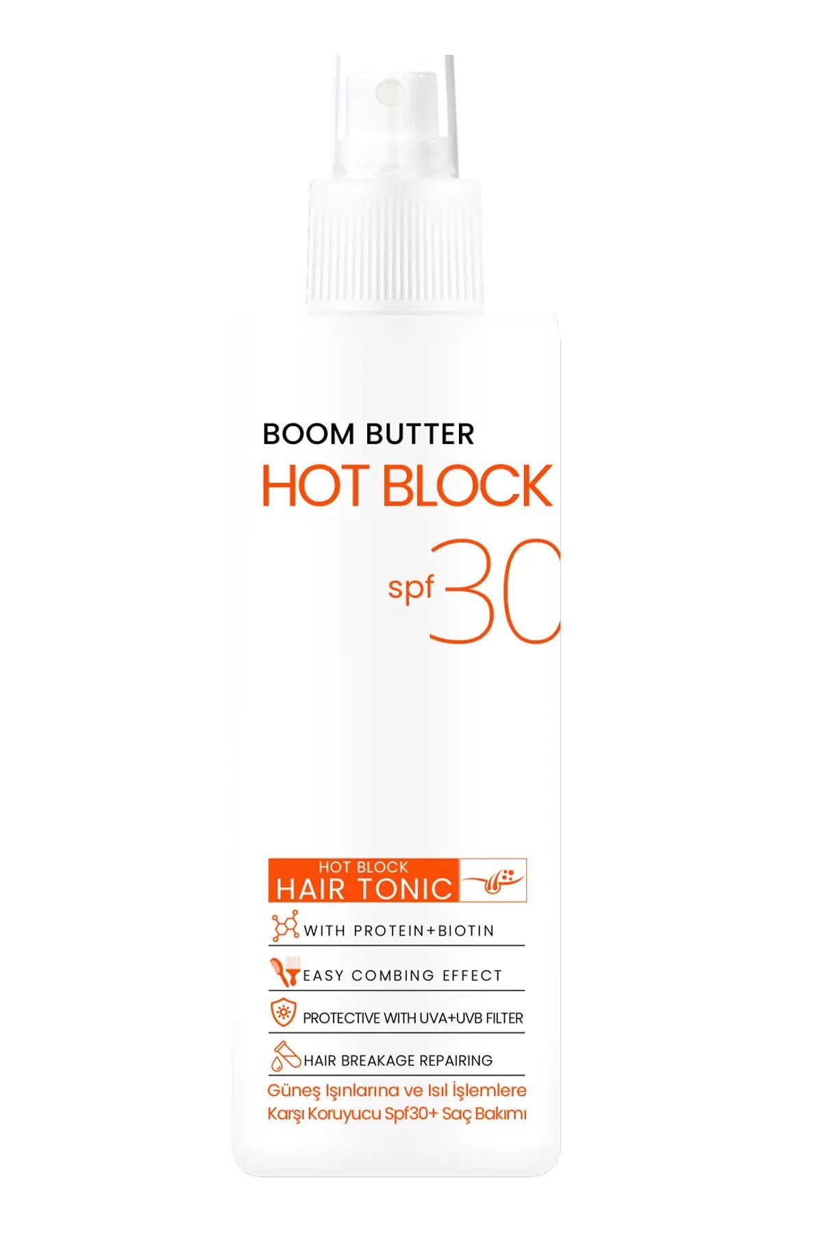 BOOM BUTTER Isıl İşlem ve Güneş Koruyucu Hot Block SPF 30+ Saç Toniği 150ML