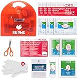 Astroplast First Aid Burns Dispenser in Compact Red Piccolo Box - Refillable First Aid Kit with Burn Gel, Gloves and Burn Dressings - Essential Medical Equipment for Home, Workplace, or Car