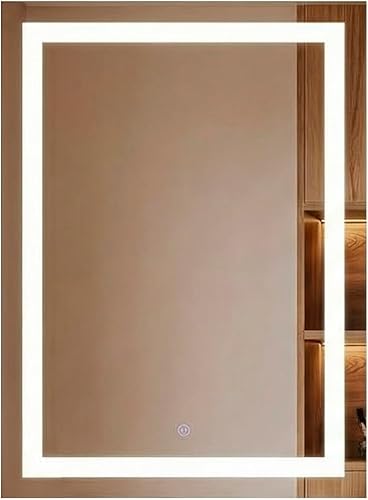 Espelho LED Retangular 80x60 Luz Neutra 4500K Touch Bivolt – Iluminação Equilibrada para Banheiro e Uso Diário