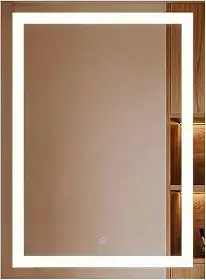 Espelho LED Retangular 80x60 Luz Neutra 4000K Touch Bivolt – Iluminação Equilibrada para Banheiro e Uso Diário