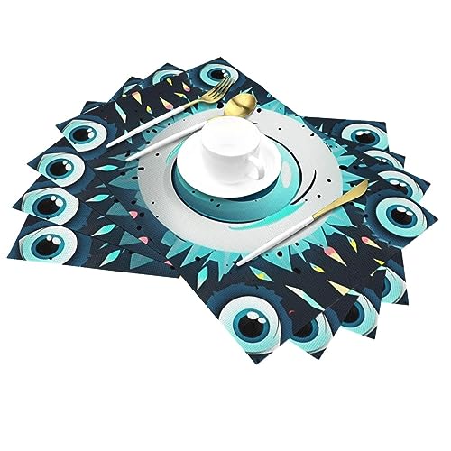 Sets de table en vinyle pour salle à manger tapis de cuisine œil bleu