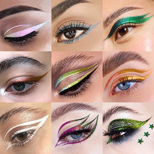 Focallure Chameleon Liquid Eyeliner,Intense Color Shifting Eyeliner Pen,Metallic Multi-Reflective Finish,Waterproof,Smudge-Proof,Ultra-Fine Tip,Phoenix City #TOP4