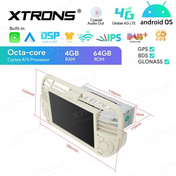 XTRONS IA7250FLCS dimensions
