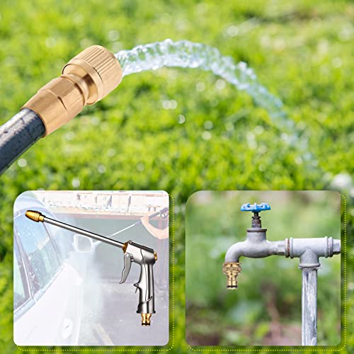 Fenteer 2 Pieces Brass Garden Hose ors Water Hose Connect Quickly Fittings Expandable Hose Repair Adaptor - Image 4