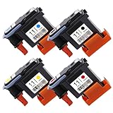 ??????? 11 Printhead Compatible for HP 11 Designiet 100 120 500 800 Business Inkjet 1100 1200 C4810A C4811A C4812A C4813A Printer Replacement Part, with New Chips 11 Printhead (4PK-BCMY)