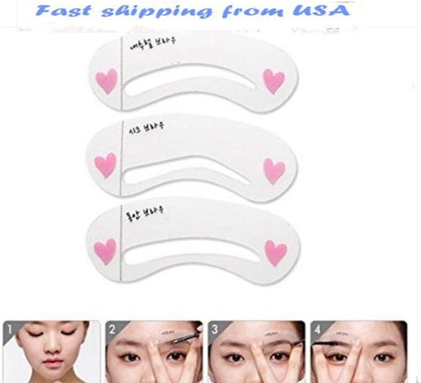 3 Style Eyebrow Drawing Guide Eyebrow Stencil Card Template Assistant