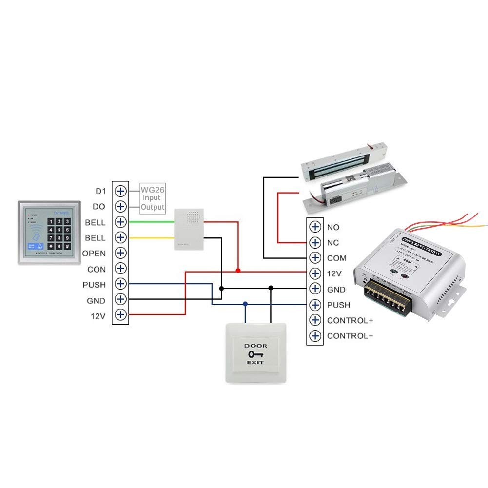 K90 de Control de Acceso de 12 V Fuente de alimentación Batería de Respaldo para cerraduras eléctricas Cerraduras magnéticas Teclados Sistemas de Seguridad de intercomunicación