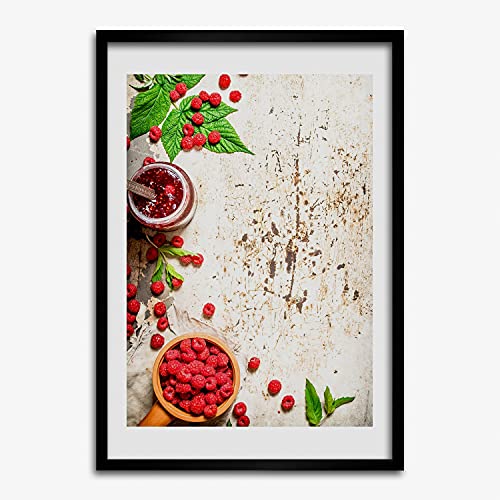 Cadre MDF 50x70 cm Tulup Tableau en Bois Moderne Peinture Confiture de framboise