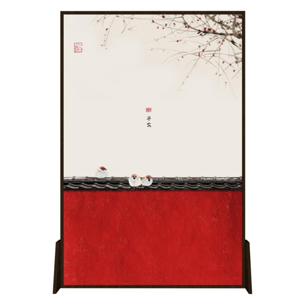 Privacy Screen Floor-standing Screen Partition for Home Living Room Decorative Background Wall Office Classical Plum Blossom Room Divider