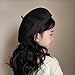 Classic French Beret Hat for Kids - Elegent Wool Beret for Girls Party Romantic French Themed Fancy Dress 2-10 Years Black