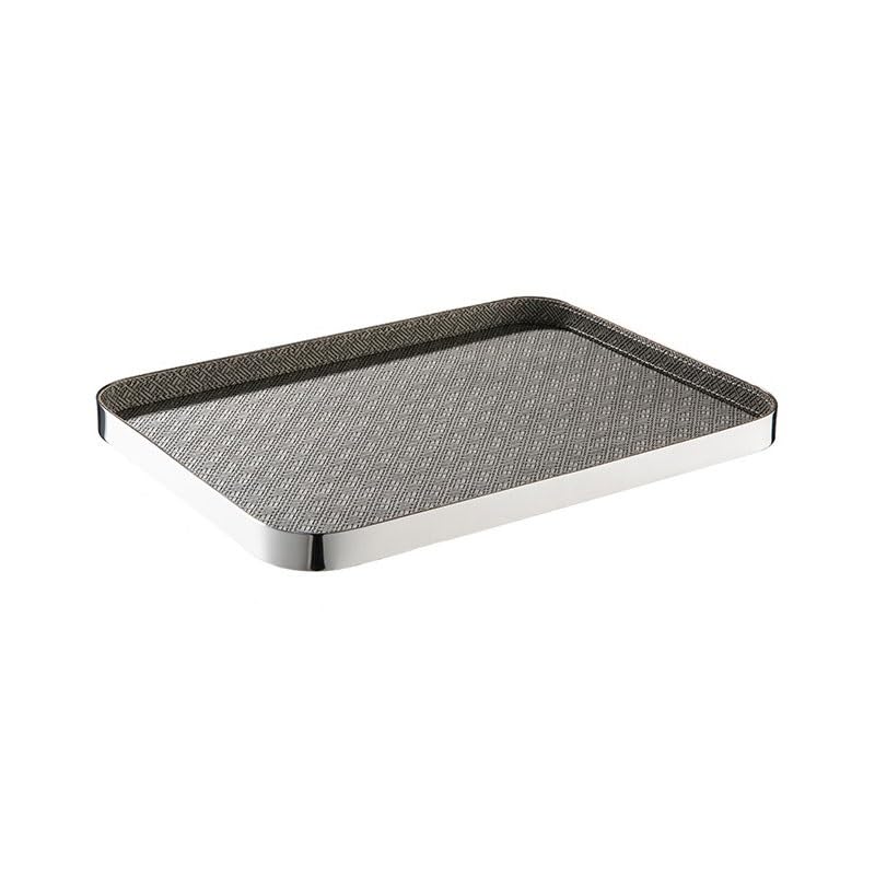 Bandejas Servir Comida Bandeja de cuero acero inoxidable simple y moderna, modelo lujo ligero for habitación, sala estar, mesa centro, bandeja escritorio, adornos decorativos, almacenamiento Mesa Cama | B,M