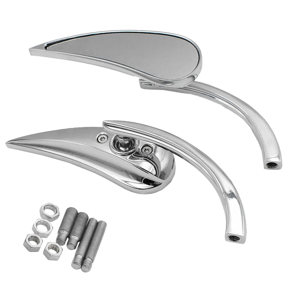 KACEPARRearview Mirrors Motorcycle Handlebar Bike Side Mirror, Motorcycle Rearview Mirror Racing Sport, Compatible with Harley Cross Bones Dyna Electra Softail Sportster Street Glide - Chrome
