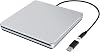 محرك أقراص DVD خارجي NOLYTH USB C DVD CD Player Reader CD/DVD-RW Writer لنظام التشغيل Mac/PC/Laptop Windows10 (فضي)