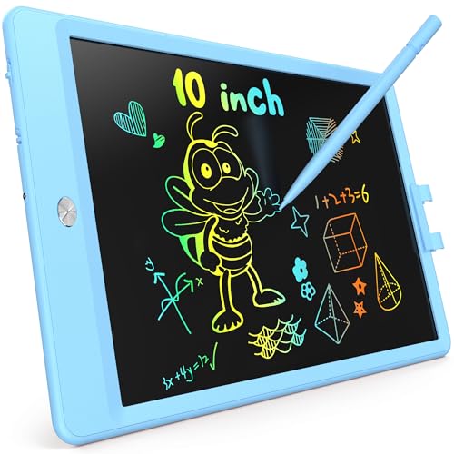 Lcd Schreibtafel Kinder für Spielzeug ab 3 jahre, KOKODI 10 Zoll Heller Bunten Maltafel Zaubertafel für 3 4 5 6 7 8 Jahre, Spielzeuggeschenke Valentinstag Geburtstag Geschenk alt Mädchen Jungen, Blau