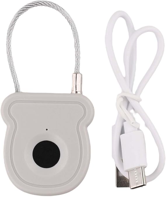Yelvera Portable USB Charging Smart Fingerprint Padlock For Door Luggage Padlock Lock(Grey)