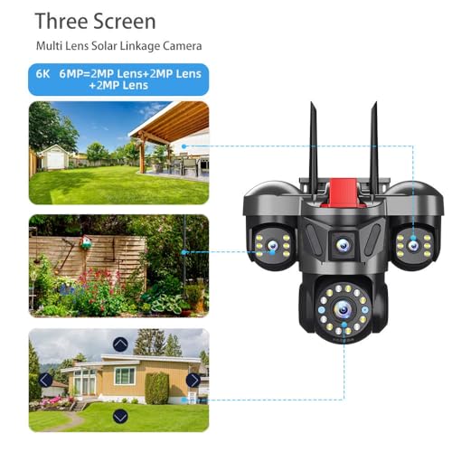 Image of TP PLUS 4 Lens PTZ WiFi Outdoor Security Camera | 360 Pan Tilt | Color Night Vision | Motion Detection | Dual Antenna Wireless CCTV Camera