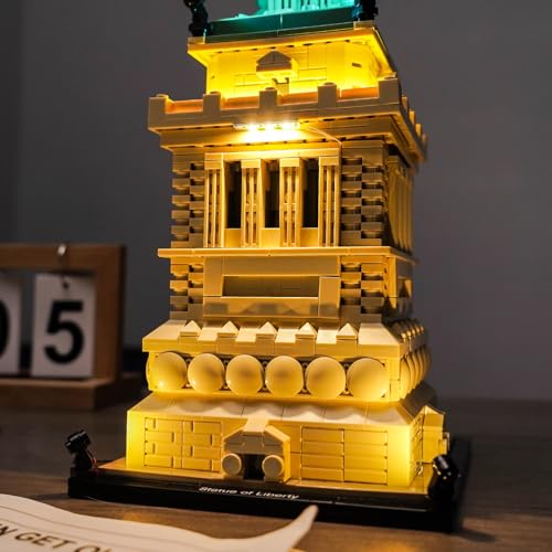 Image of LED Lighting Compatible with Lego Architecture Statue of Liberty 21042,Light Kit Compatible with Lego 21042, NOT Included The Model Set - JUST Lights