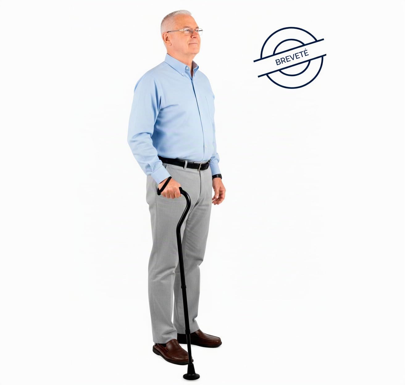 KMINA - Bâton KMINA Comfort, canne orthopédique robuste, canne extensible pour personnes âgées, canne en aluminium
