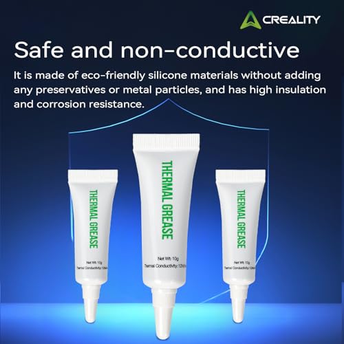 Creality Offizielle Wärmeleitpaste 10g 1 Stück für 3D-Drucker, starke Wärmeleitfähigkeit, Isolierung und keine Korrosion, sicher und umweltfreundlich, hohe und niedrige Temperaturbeständigkeit