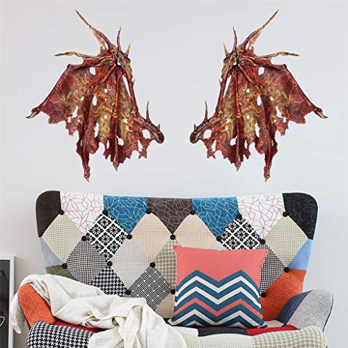 Teufelsflügel Wandtattoo - Punk Teufelsflügel Wandaufkleber, Teufels Flügel Wandsticker, Abnehmbare Teufels Flügel Wandbilder für Wohnzimmer Schlafzimmer Wanddeko, 105x60 cm (A) Cover