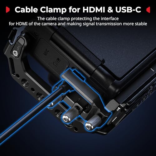 SMALLRIG Jaula para Nikon ZR con Empuñadura de Silicona y Clip para HDMI, Aleación de Aluminio, Zapata Fría y Placa QR para Arca - 5467 - imagen 5