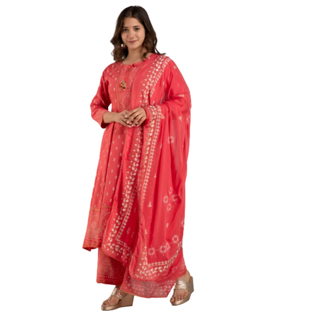 Vibe QueenWomen Kurti with Palazzo Set with Dupatta | Kurta with Palazzo Set | Kurti with Palazzos & Dupatta