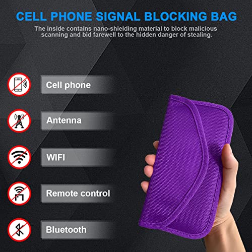 Fekey&Jf FEKEY&JF-CAR STEERING WHEEL COVER1 Faraday Bag For Phone, Rfid Gps Signal Blocking Cage, Anti-Tracking Anti-Hacking Shield Pouch For Phones Privacy Protection And Car Key Fob, Universal Signal Shielding Wallet Phone Case thumb #3