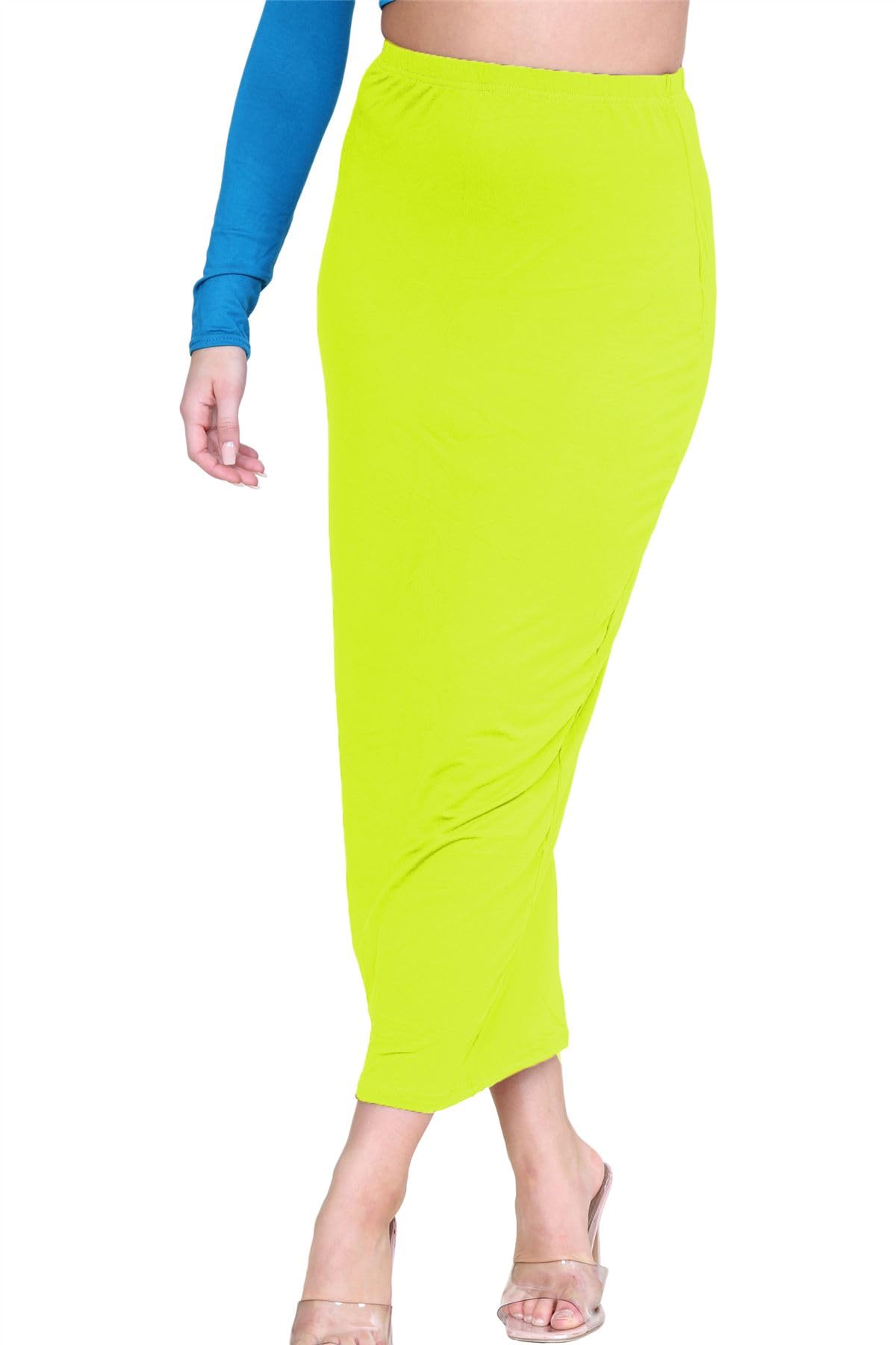 Janisramone Femmes Dames Plaine Jersey Bodycon Tube Midaxi Crayon Été Désinvolte Palangre Maxi Midi Jupe
