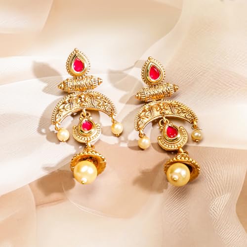Image of Rubans Long Necklace Set Gold Plated Traditional Stylish Multicolour Jewellery Gift for Women & Girls