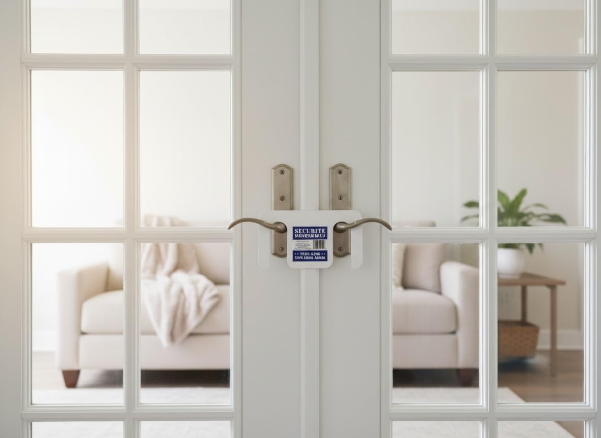 Double/French Door Metal Security Plate Standard US Backset White