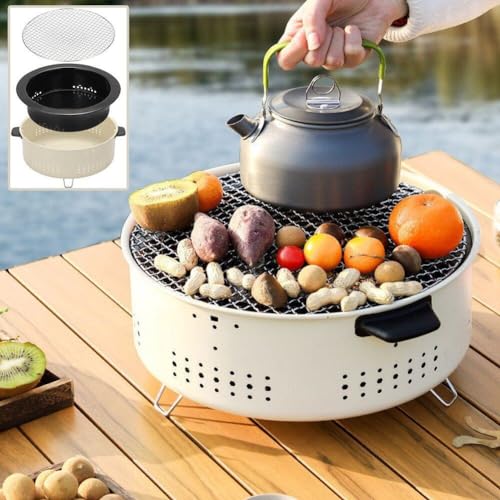 Poêle à barbecue portable pour gril à charbon extérieur intérieur - 3