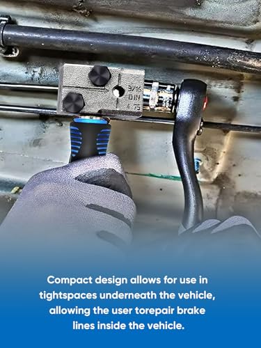 Wvoillty Bremsleitung Bördelgerät für DIN Bördelungen, 4,75 mm Universal-Bremsleitungs-Bördelgerät-Satz, 7,62m Ø4,75mm Bremsleitung mit 16 Anschlüssen+5 Verbinder, für Fahrzeugleitungen