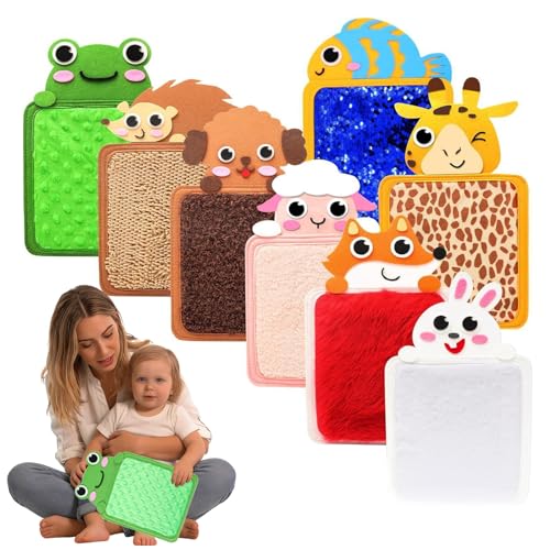 Satiskid Sensorial Tappetini per Bambini, Dischi tattili con texture animali, tappetini sensoriali per bambini e neonati, giocattoli educativi per abilità motorie fini e sviluppo sensoriale Sensory